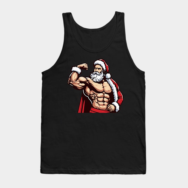 Muscular Santa Daddy Tank Top by ArtFactoryAI